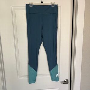 Adidas Teal and Light Blue Leggings